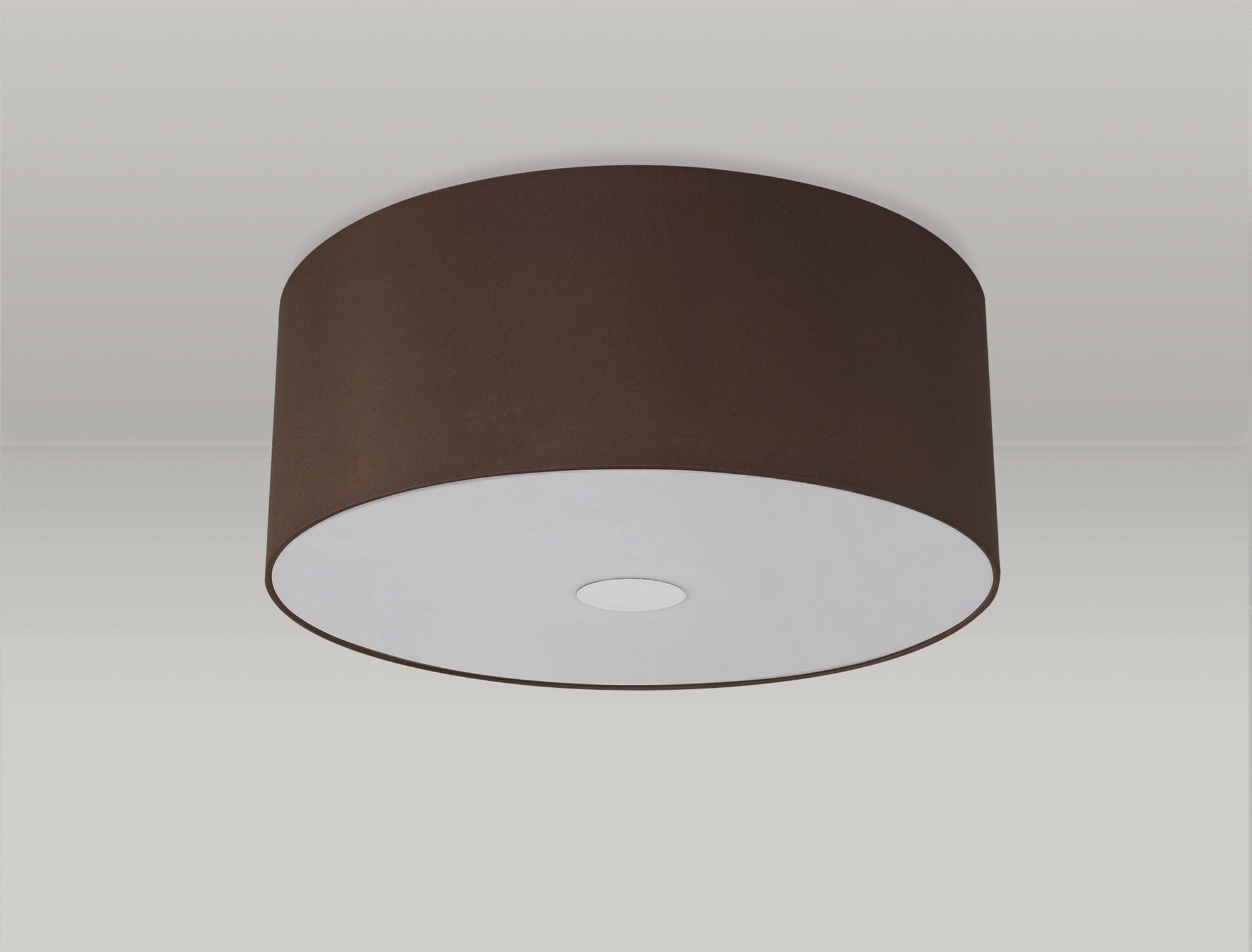 Baymont 50cm; Flush 3 Light Polished Chrome; Raw Cocoa/Grecian Bronze; Frosted Diffuser DK0362  Deco Baymont CH RC